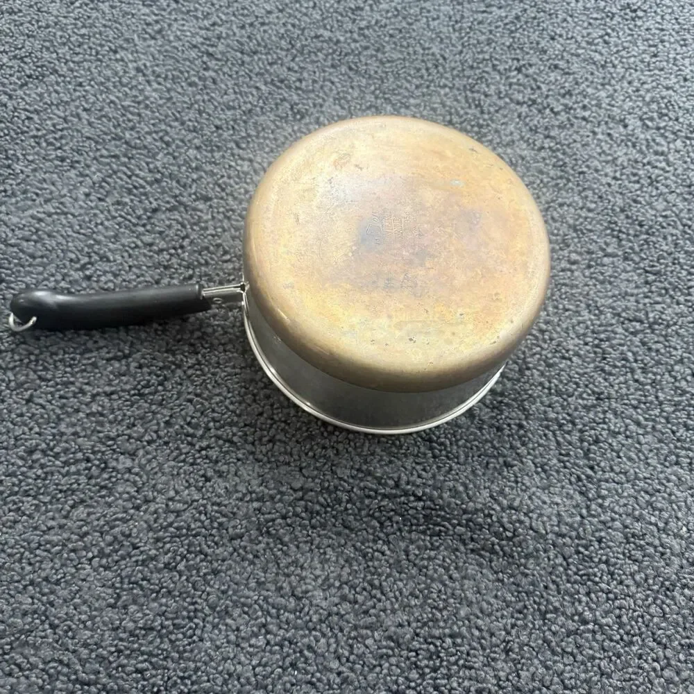 Revere Ware 2 Qt Sauce Pan Pot Copper Clad Bottom Clinton IL Vintage Stainless